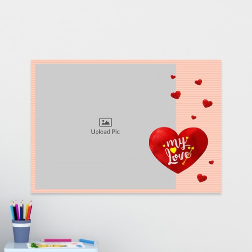 Red Hearts with Love Design: Landscape Acrylic Photo Frame with Image Printing – PrintShoppy Photo Frames