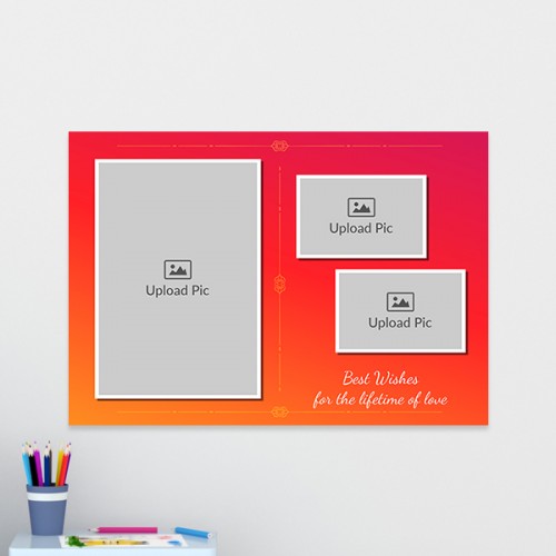 Pink and Orange Traditional Frame Design: Landscape Acrylic Photo Frame with Image Printing – PrintShoppy Photo Frames