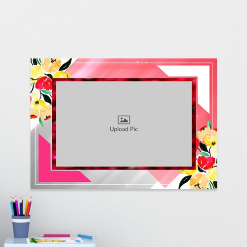 Floral Abstract Design: Landscape Acrylic Photo Frame with Image Printing – PrintShoppy Photo Frames