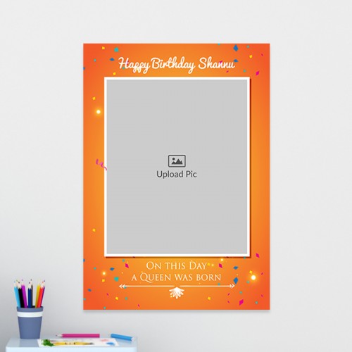 Birthday Wishes with Confetti Design: Portrait Acrylic Photo Frame with Image Printing – PrintShoppy Photo Frames