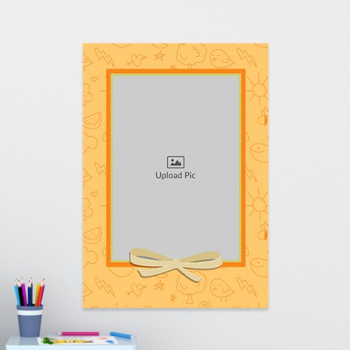 Orange Frame with A Ribbon Design: Portrait Acrylic Photo Frame with Image Printing – PrintShoppy Photo Frames