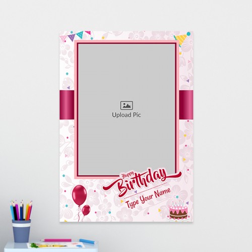 Birthday Wishes with Pink Ribbon Design: Portrait Acrylic Photo Frame with Image Printing – PrintShoppy Photo Frames