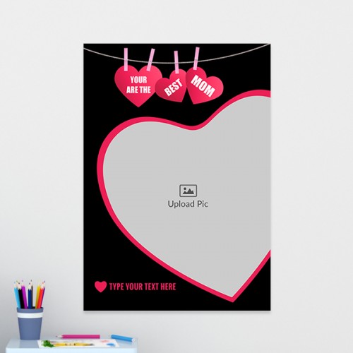 Best Mom with Heart Symbols Design: Portrait Acrylic Photo Frame with Image Printing – PrintShoppy Photo Frames