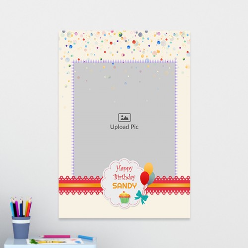 Birthday Wishes with Colour Bubbles and Balloons Design: Portrait Acrylic Photo Frame with Image Printing – PrintShoppy Photo Frames