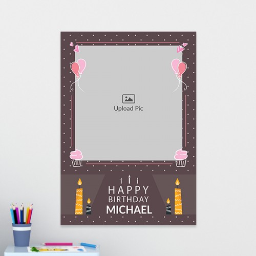 Birthday Candles and Cup Cakes Design: Portrait Acrylic Photo Frame with Image Printing – PrintShoppy Photo Frames