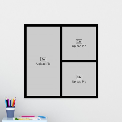 3 Pics Upload with Border Design: Square Acrylic Photo Frame with Image Printing – PrintShoppy Photo Frames