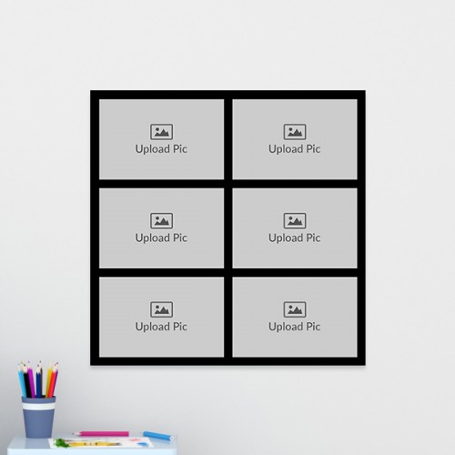 6 Pics Upload with Border Design: Square Acrylic Photo Frame with Image Printing – PrintShoppy Photo Frames