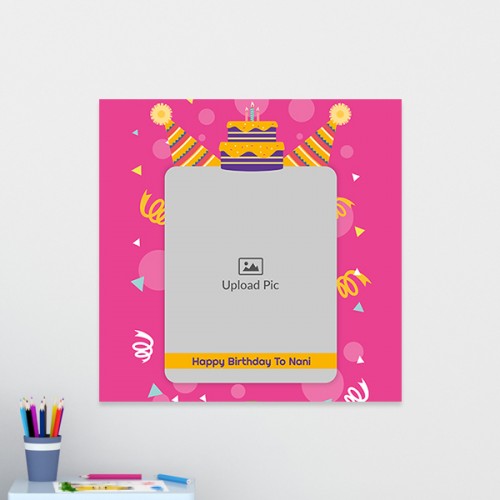 Confetti Birthday Background Design: Square Acrylic Photo Frame with Image Printing – PrintShoppy Photo Frames