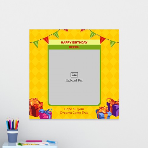 Dreams Come True Happy Birthday Design: Square Acrylic Photo Frame with Image Printing – PrintShoppy Photo Frames