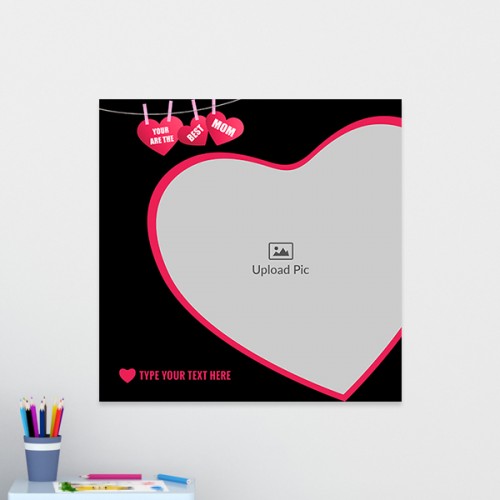 Best Mom with Heart Symbols Design: Square Acrylic Photo Frame with Image Printing – PrintShoppy Photo Frames