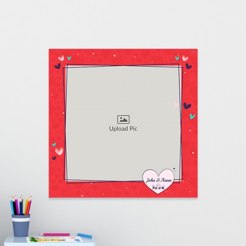 Red Colour Background with Love Design: Square Acrylic Photo Frame with Image Printing – PrintShoppy Photo Frames