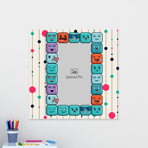 Colourful Emoji Design: Square Acrylic Photo Frame with Image Printing – PrintShoppy Photo Frames