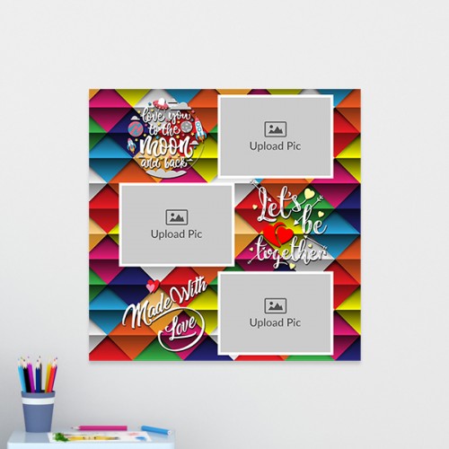 Multicolour Background with Love Quotes: Square Acrylic Photo Frame with Image Printing – PrintShoppy Photo Frames