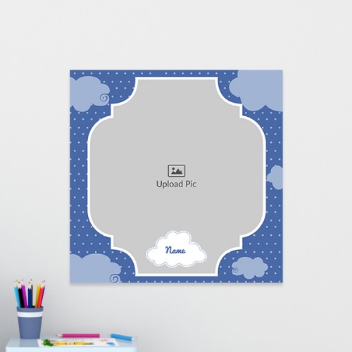 Blue Colour Dotted Background with Clouds: Square Acrylic Photo Frame with Image Printing – PrintShoppy Photo Frames