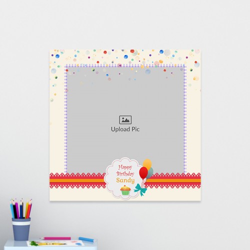 Happy Birthday with Balloons: Square Acrylic Photo Frame with Image Printing – PrintShoppy Photo Frames