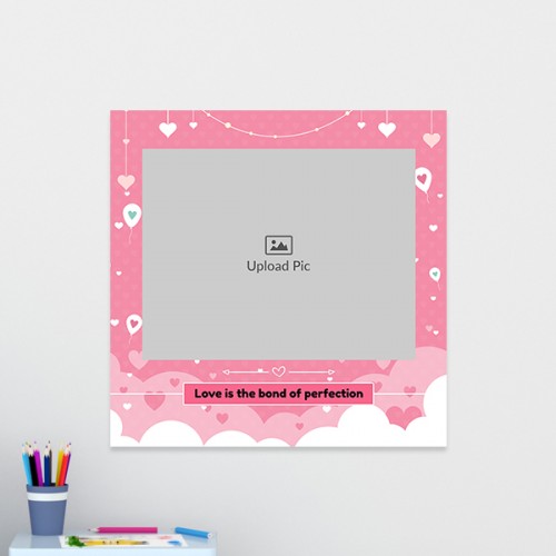 Pink Background with Text: Square Acrylic Photo Frame with Image Printing – PrintShoppy Photo Frames
