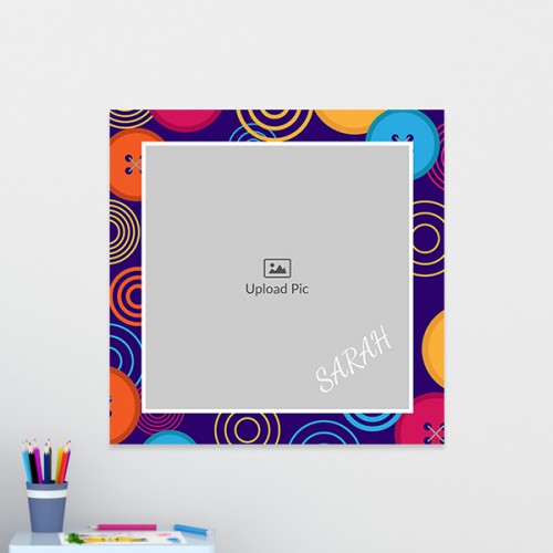 Violet Background with Circle Wave Design and Button: Square Acrylic Photo Frame with Image Printing – PrintShoppy Photo Frames