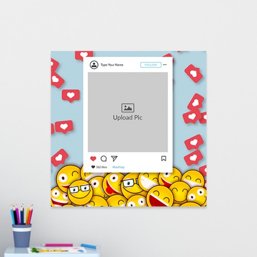 Emoji Love Design: Square Acrylic Photo Frame with Image Printing – PrintShoppy Photo Frames