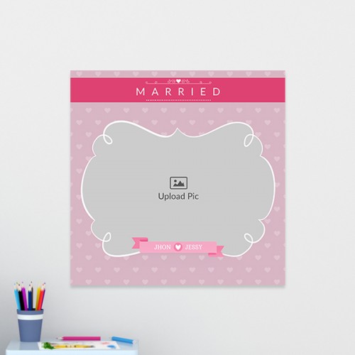 Just Married Theme: Square Acrylic Photo Frame with Image Printing – PrintShoppy Photo Frames
