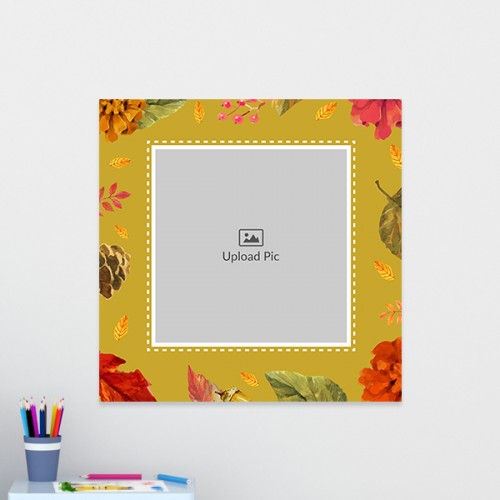 Vintage Floral and Leaves: Square Acrylic Photo Frame with Image Printing – PrintShoppy Photo Frames