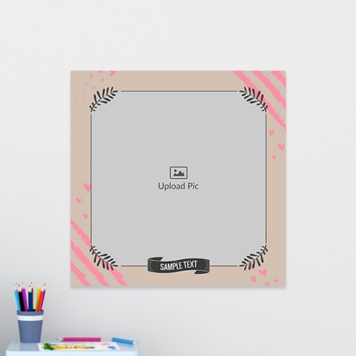 Leaf Corner with Pink Love Hearts Symbols: Square Acrylic Photo Frame with Image Printing – PrintShoppy Photo Frames