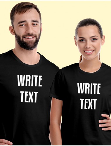 Your Name On Black Color Personalized Couple T-Shirt