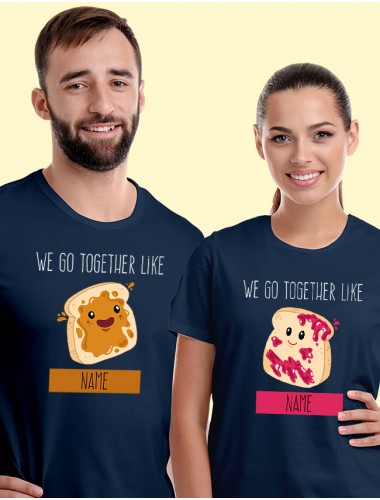 We Go Together Like Couples T Shirt Navy Blue Color