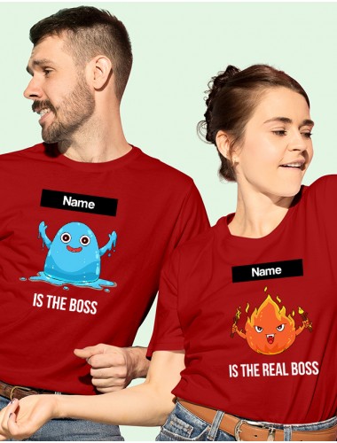 The Boss Real Boss Couples T Shirt Red Color