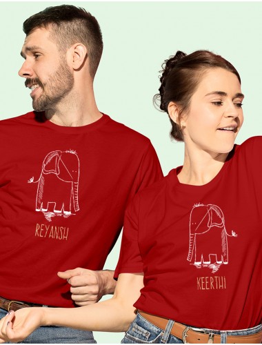 Funny Couples T Shirt Red Color