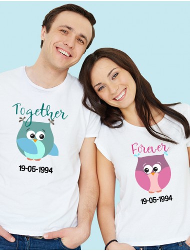 Together Forever Couples T Shirt White Color