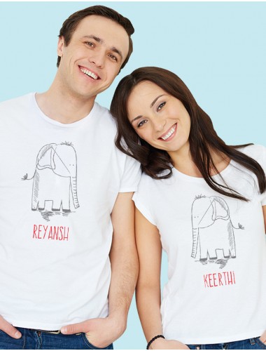 Funny Couples T Shirt White Color