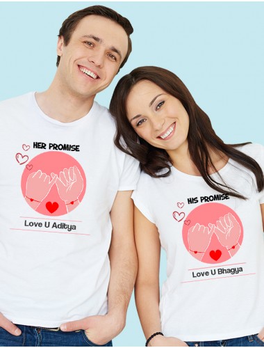His And Hers Promise Couples T Shirt White Color