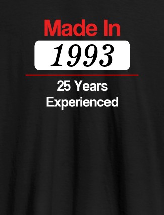 Made In Year Experienced Printed Mens T Shirt Design Black Color