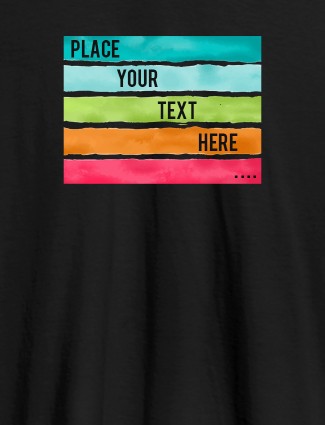 Watercolor T Shirt Printing With Name Personalised Mens Wear Black Color