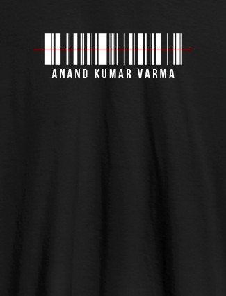 Barcode With Name Personalized Printed Mens T Shirt Black Color