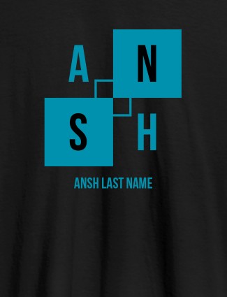 Personalised Mens T Shirt With Last Name Black Color