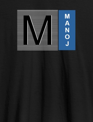 Personalised Mens T Shirt With Initial Name Black Color