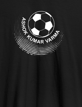Personalised Mens Unique Football T Shirt With Name  Black Color