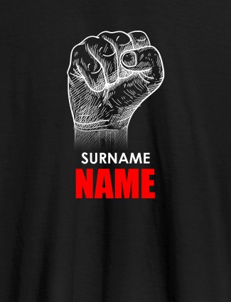 Rebel with Your Surname On Black Color Men T Shirts with Name, Text, and Photo