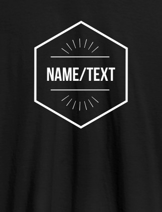 Simple Design with Name On Black Color Personalized T-Shirt