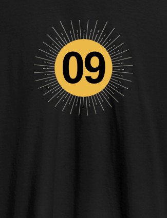 Your Lucky Number with Design On Black Color Customized Men Tees