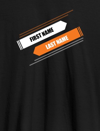 First Name and Last Name On Black Color Personalized Tees