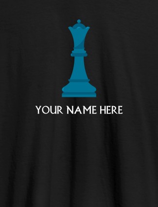 Chess King On Black Color T-shirts For Men with Name, Text and Photo