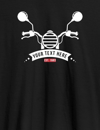 Your text with Bike Theme On Black Color Personalized Tshirt