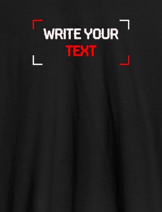 Write Your Text On Black Color T-shirts For Men with Name, Text and Photo