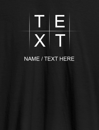 Write Your Name and Text On Black Color Personalized Tees