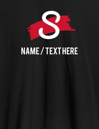 Paint Brush Theme with Initial and Name On Black Color Personalized T-Shirt