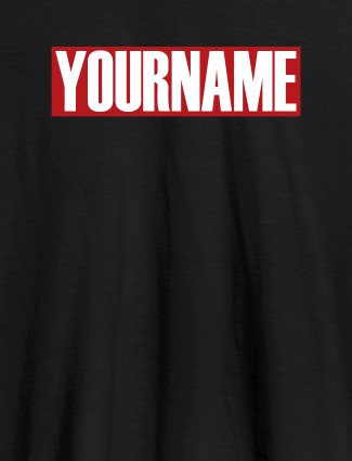 YourName On Black Color Customized Tshirt for Men