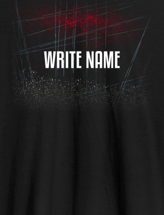 Uneven Line Theme with Your Name On Black Color Personalized T-Shirt