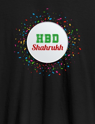 Birthday Theme with Your Name On Black Color Men T Shirts with Name, Text, and Photo